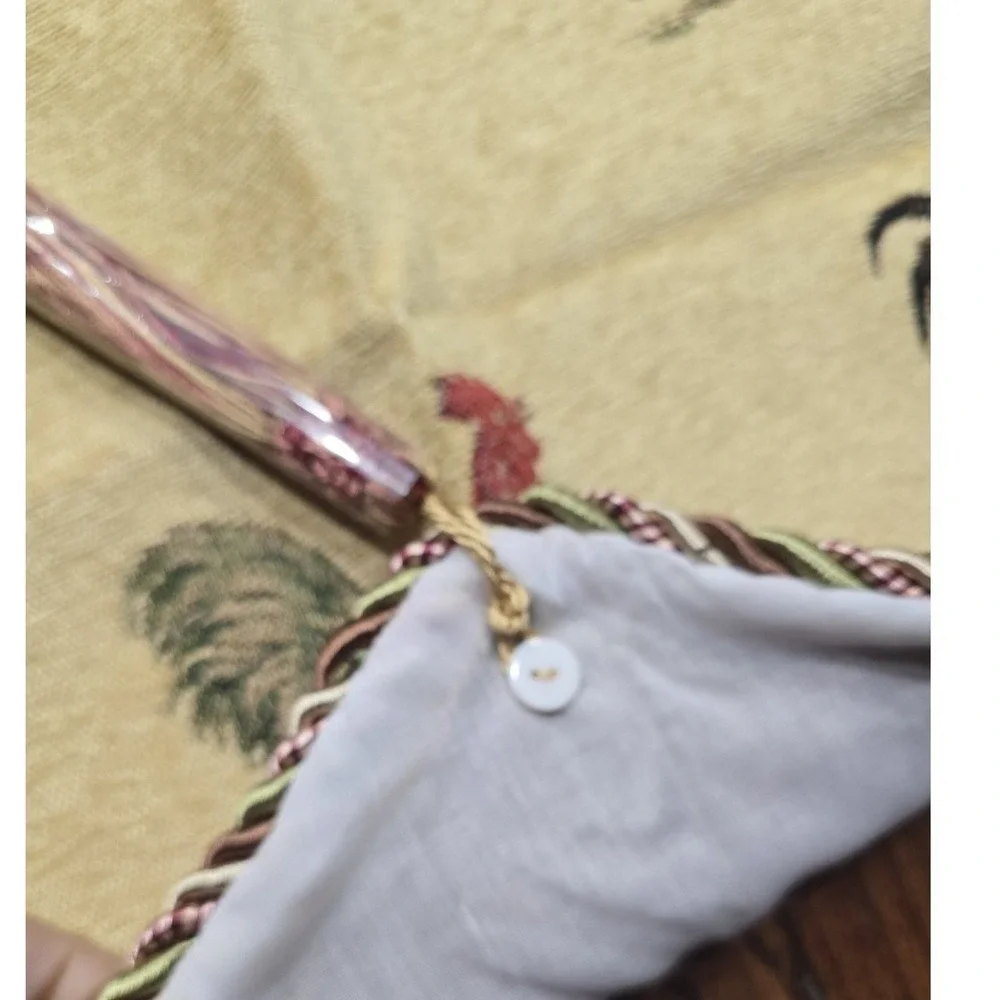 Phinney Home Collection Rooster Tapestry Scalloped Valance 50x20 Multi Color NEW